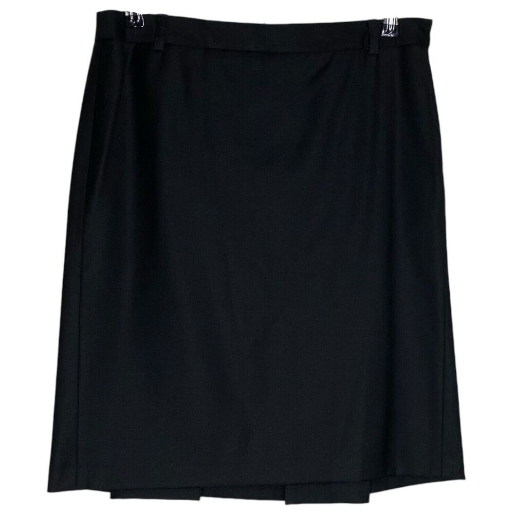Vtg J Crew Wool Skirt Women 6 (31" Waist) Black Lined Academia Career Minimalist